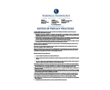 HIPAA Statement - PDF Form - Nardelli Audiology