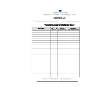 Patient Medication List - PDF Form - Nardelli Audiology